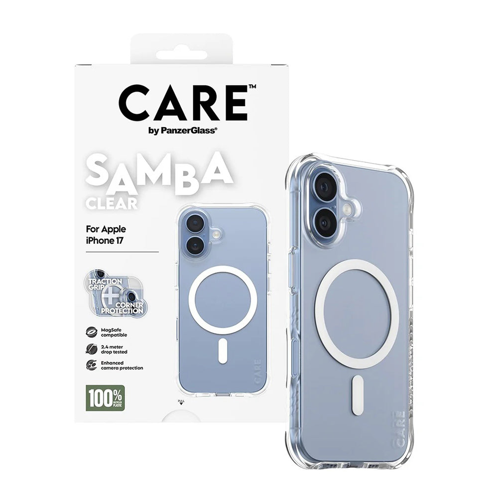 Husa de protectie PanzerGlass® CARE Fashionable w. White MagSafe compatibil cu iPhone 17, Transparent