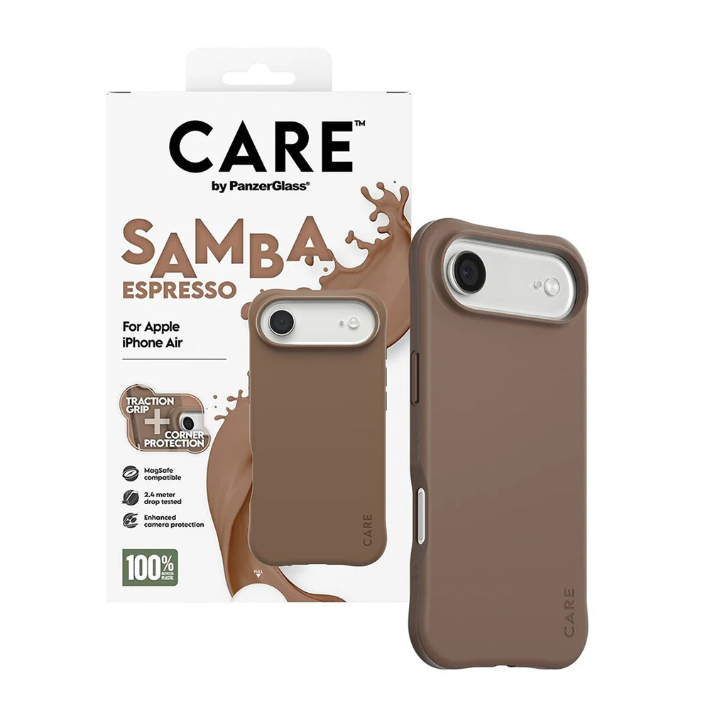 Husa de protectie PanzerGlass® CARE Fashionable w. MagSafe compatibil cu iPhone 17 Air, Samba Espresso