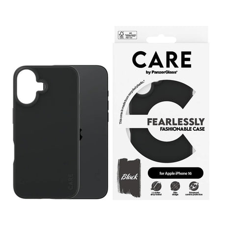 Husa de protectie PanzerGlass® CARE Fashionable compatibil cu iPhone 16, Negru