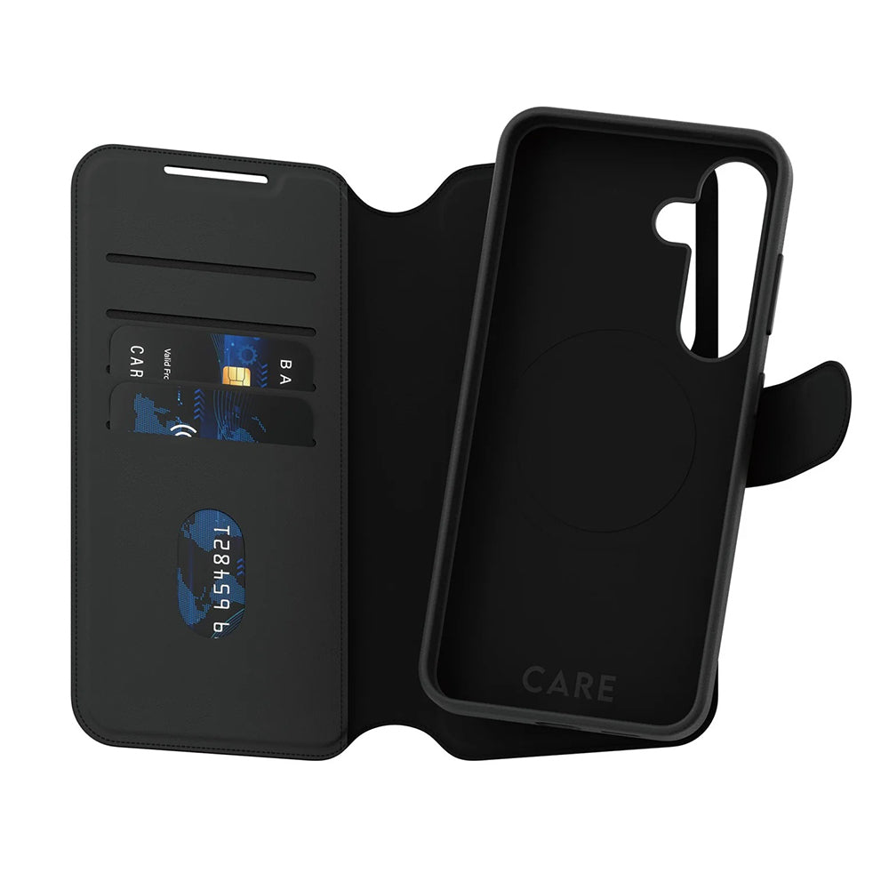 Husa de protectie PanzerGlass® CARE Feature Tango Two-in-One Wallet compatibil cu Samsung Galaxy S25, Negru