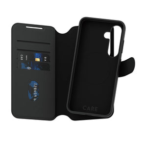 Husa de protectie PanzerGlass® CARE Feature Tango Two-in-One Wallet compatibil cu Samsung Galaxy S25, Negru