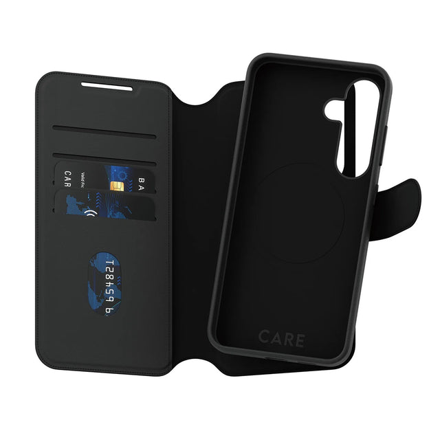 Husa de protectie PanzerGlass® CARE Feature Tango Two-in-One Wallet compatibil cu Samsung Galaxy S25, Negru
