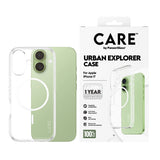 Husa de protectie PanzerGlass® CARE Flagship Urban Explorer White MagSafe compatibil cu iPhone 17, Transparent
