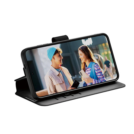 Husa de protectie PanzerGlass® CARE Feature Kickstand Wallet compatibil cu Samsung Galaxy S25 Plus, Negru
