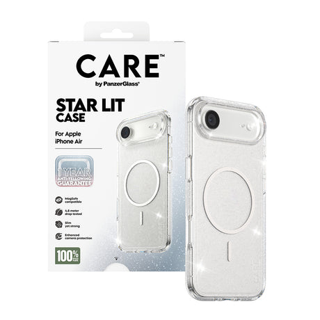 Husa de protectie PanzerGlass® CARE Flagship Urban Explorer Star Lit White MagSafe compatibil cu iPhone 17 Air, Transparent
