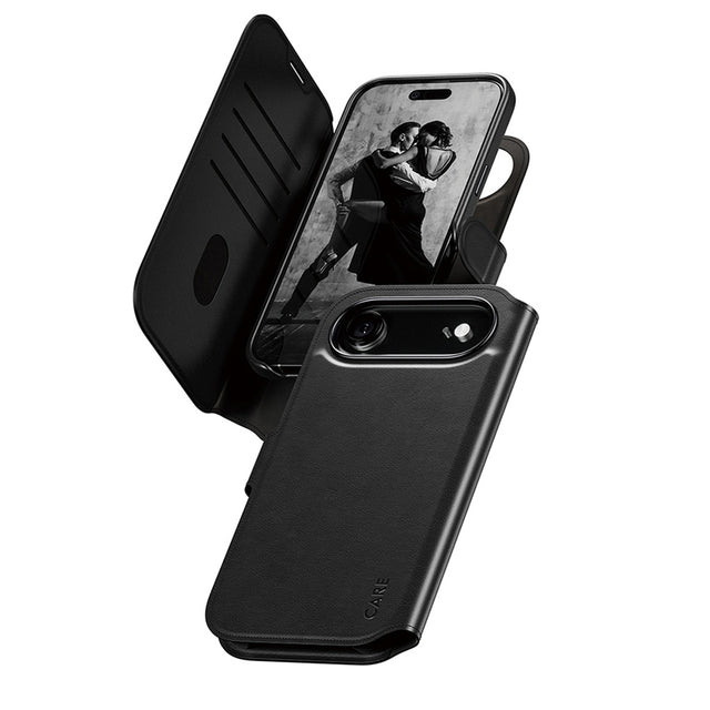 Husa de protectie PanzerGlass® CARE Feature MagSafe Tango Two-in-One Wallet compatibil cu iPhone 17 Air, Negru