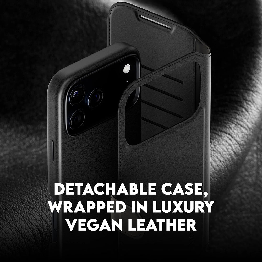 Husa de protectie PanzerGlass® CARE Feature MagSafe Tango Two-in-One Wallet compatibil cu iPhone 17 Pro Max, Negru
