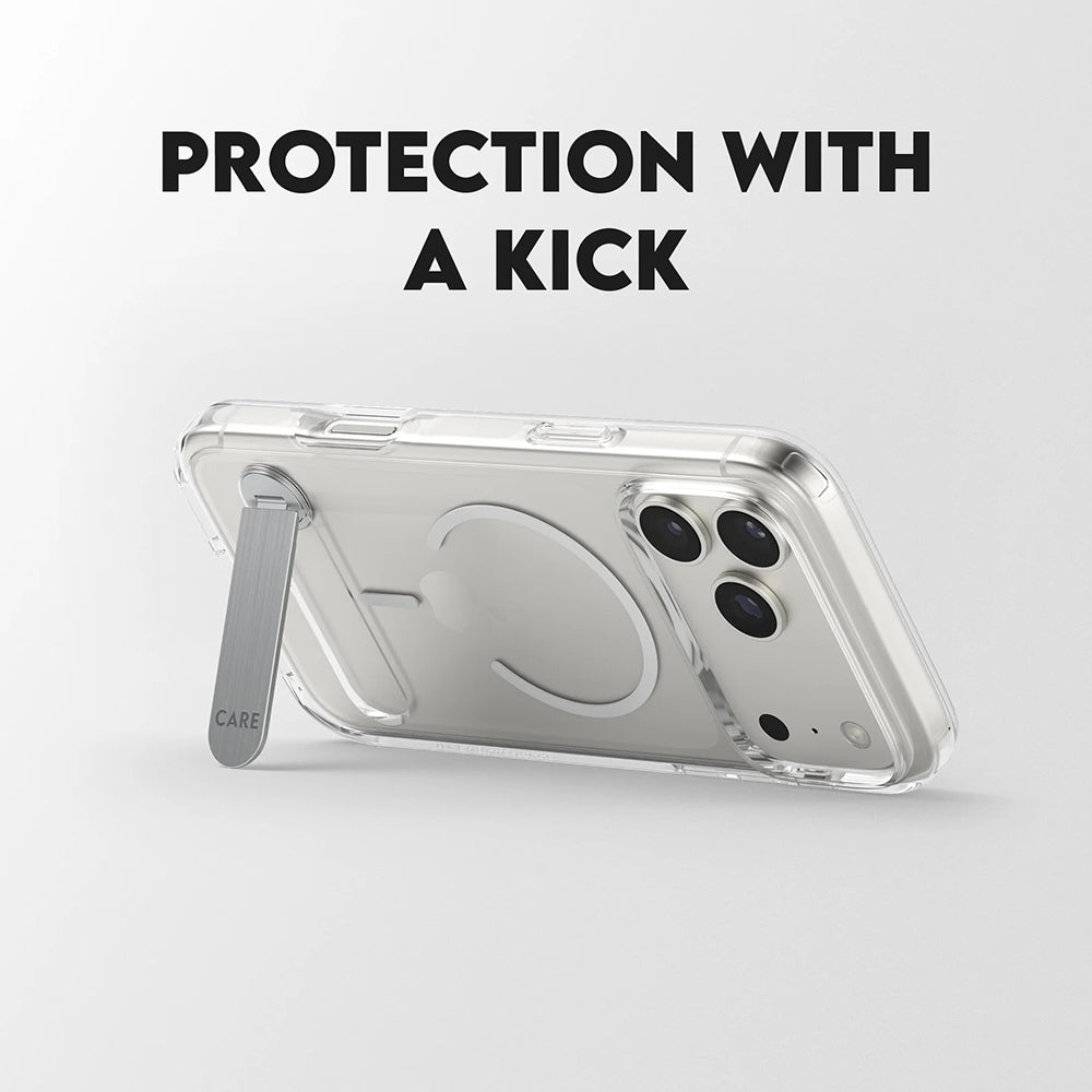 Husa de protectie PanzerGlass® CARE Feature Kickstand MagSafe compatibil cu iPhone 17 Pro Max, Transparent