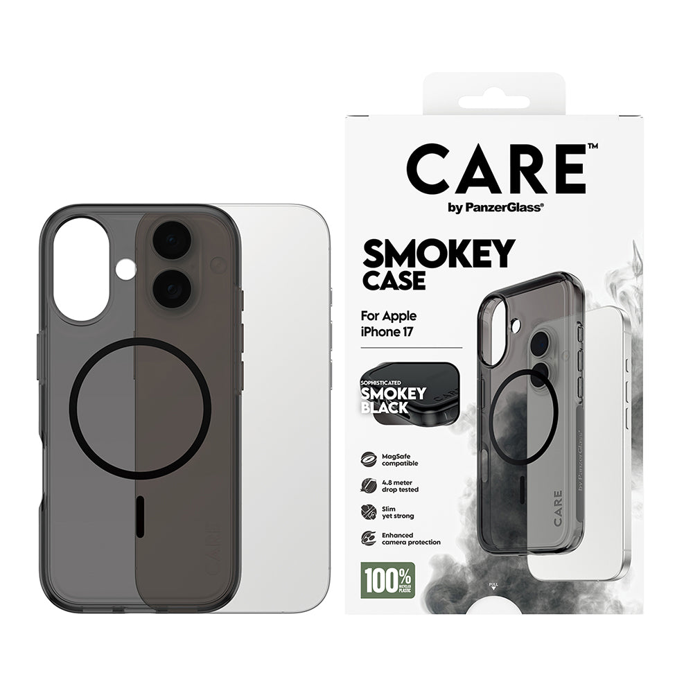 Husa de protectie PanzerGlass® CARE Flagship Urban Explorer Black MagSafe compatibil cu iPhone 17, Smokey