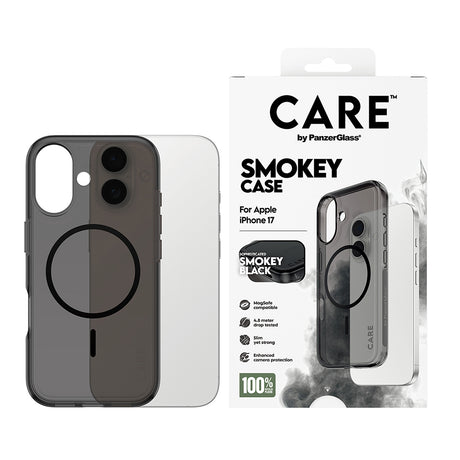 Husa de protectie PanzerGlass® CARE Flagship Urban Explorer Black MagSafe compatibil cu iPhone 17, Smokey
