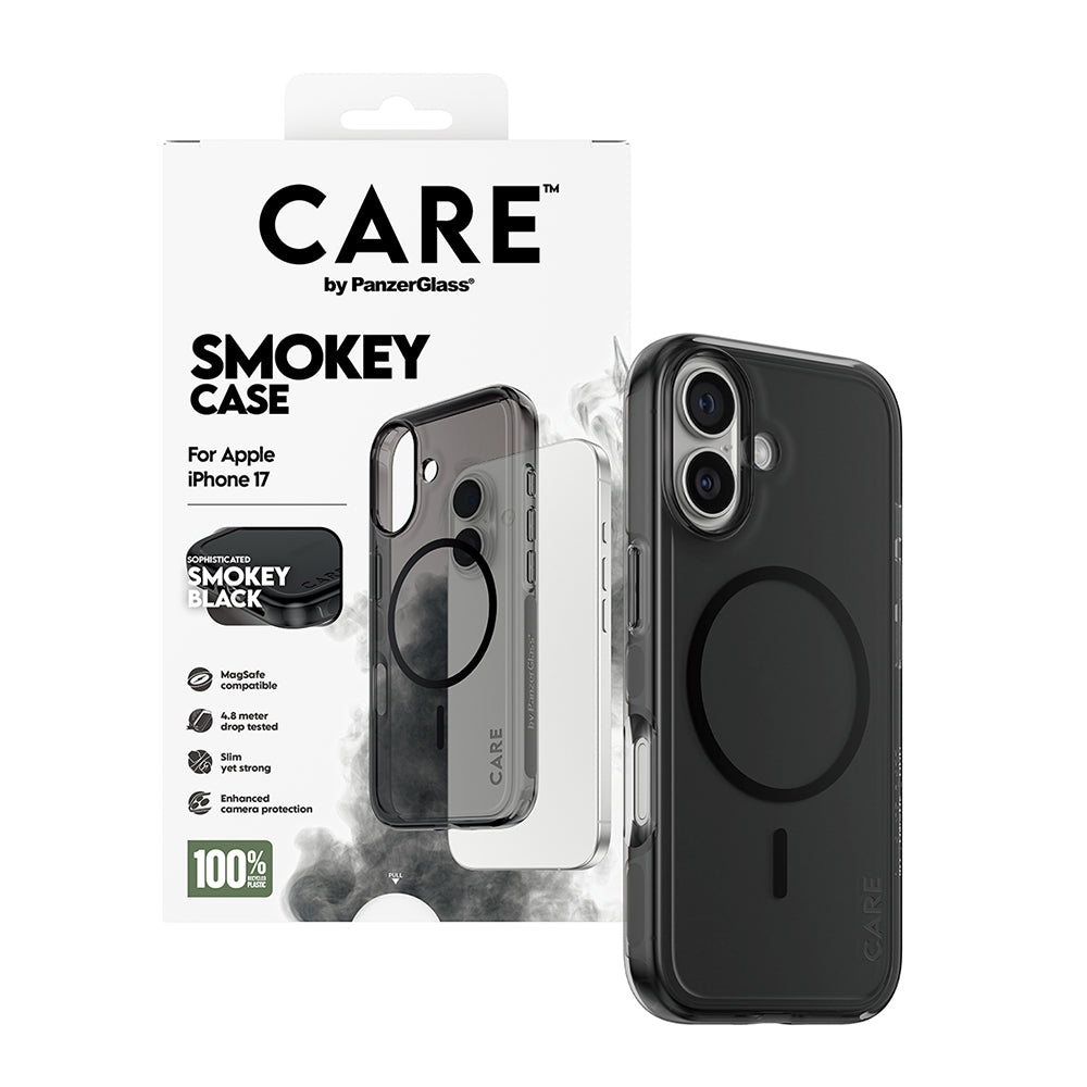 Husa de protectie PanzerGlass® CARE Flagship Urban Explorer Black MagSafe compatibil cu iPhone 17, Smokey
