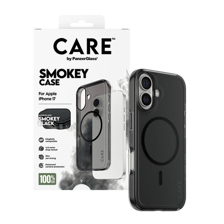 Husa de protectie PanzerGlass® CARE Flagship Urban Explorer Black MagSafe compatibil cu iPhone 17, Smokey