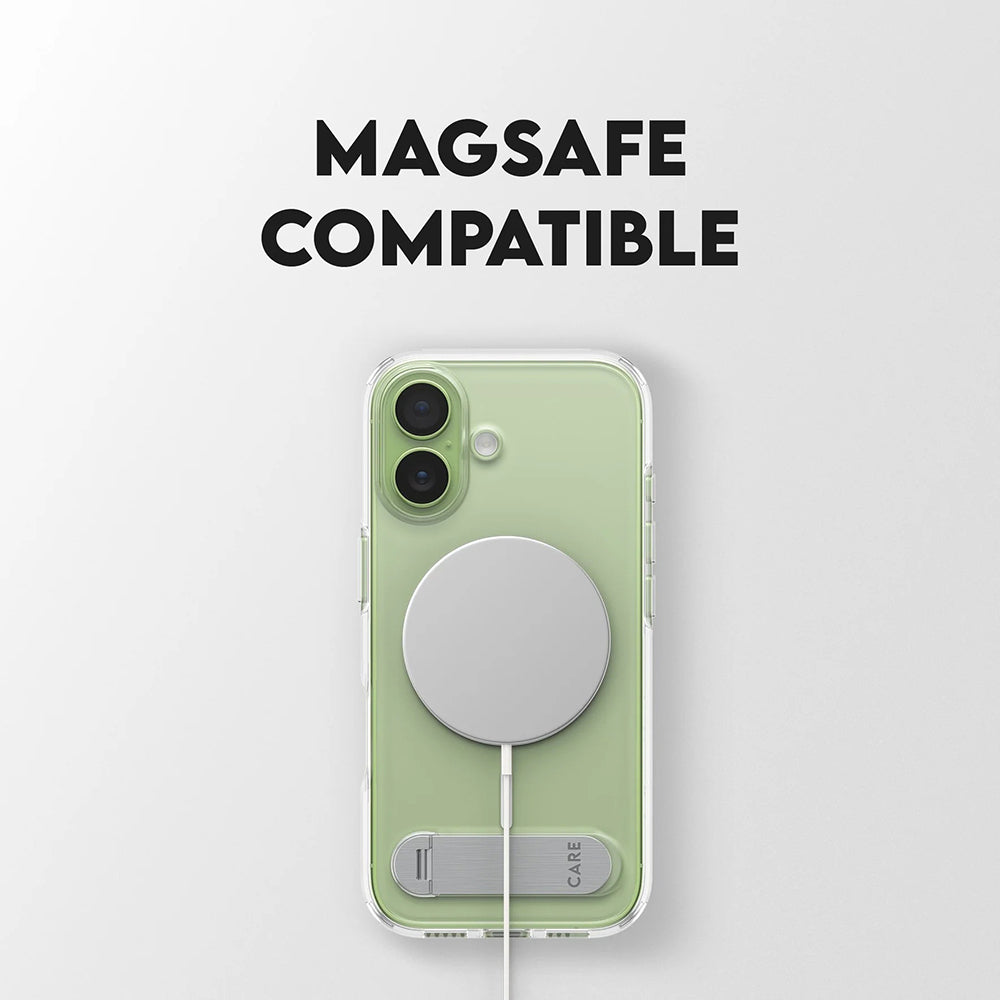 Husa de protectie PanzerGlass® CARE Feature Kickstand MagSafe compatibil cu iPhone 17, Transparent