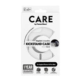 Husa de protectie PanzerGlass® CARE Feature Silver Kickstand & MagSafe compatibil cu iPhone 16 Pro Max, Transparent