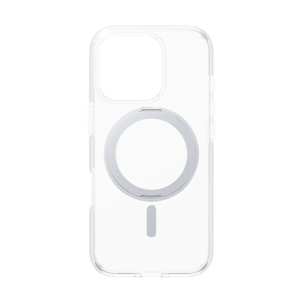 Husa de protectie PanzerGlass® CARE Feature Silver Kickstand & MagSafe compatibil cu iPhone 16 Pro, Transparent