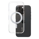 Husa de protectie PanzerGlass® CARE Feature Silver Kickstand & MagSafe compatibil cu iPhone 16 Pro, Transparent