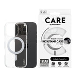 Husa de protectie PanzerGlass® CARE Feature Silver Kickstand & MagSafe compatibil cu iPhone 16 Pro, Transparent