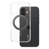 Husa de protectie PanzerGlass® CARE Feature Black Kickstand & MagSafe compatibil cu iPhone 16, Transparent