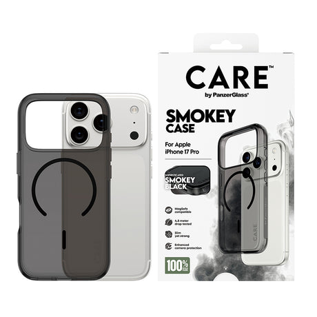 Husa de protectie PanzerGlass® CARE Flagship Urban Explorer Black MagSafe compatibil cu iPhone 17 Pro, Smokey