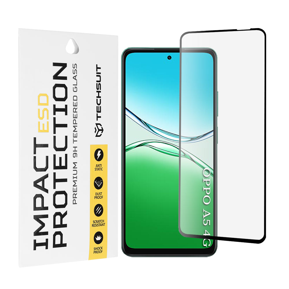 Folie de protectie Techsuit ESD Glass compatibil cu Oppo A5 4G / A5 5G, Negru