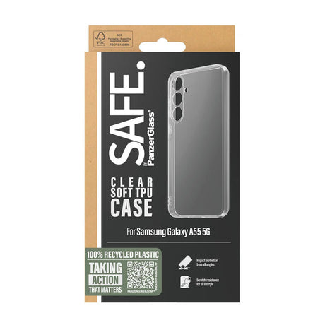 Husa de protectie PanzerGlass® SAFE. TPU Series compatibil cu Samsung Galaxy A55 5G, Transparent