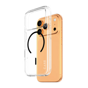 Husa de protectie PanzerGlass® CARE Flagship Urban Explorer Black MagSafe compatibil cu iPhone 17 Pro, Transparent