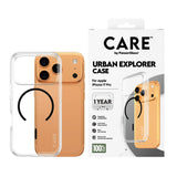 Husa de protectie PanzerGlass® CARE Flagship Urban Explorer Black MagSafe compatibil cu iPhone 17 Pro, Transparent