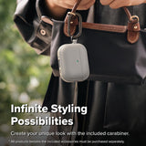 Casti Ringke Protection Case Onyx Magnetic, for AirPods Pro 3, Non-Slip Texture, Carabiner Hole, Warm Gray