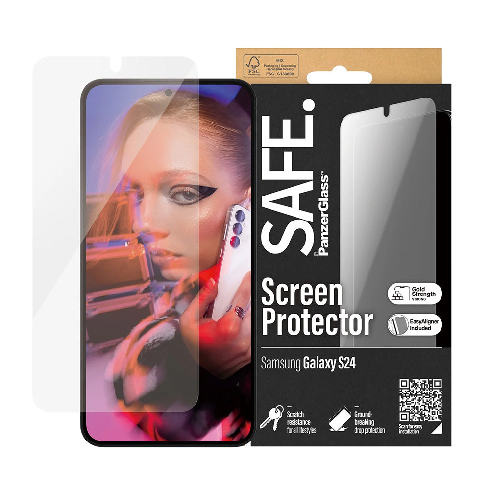 Folie de protectie PanzerGlass® SAFE. Ultra-Wide Fit w. EasyAligner compatibil cu Samsung Galaxy S24, Transparent
