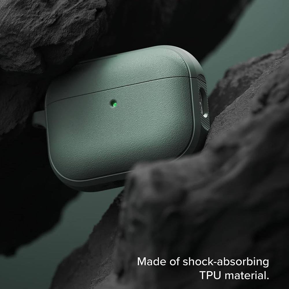 Casti Ringke Protection Case Onyx Magnetic, for AirPods Pro 3, Non-Slip Texture, Carabiner Hole, Sage Green