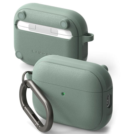 Casti Ringke Protection Case Onyx Magnetic, for AirPods Pro 3, Non-Slip Texture, Carabiner Hole, Sage Green