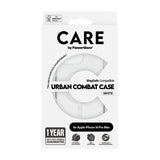 Husa de protectie PanzerGlass® CARE Flagship Urban Combat White MagSafe compatibil cu iPhone 16 Pro, Transparent