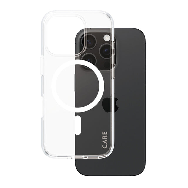 Husa de protectie PanzerGlass® CARE Flagship Urban Combat White MagSafe compatibil cu iPhone 16 Pro, Transparent