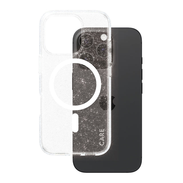 Husa de protectie PanzerGlass® CARE Flagship Urban Combat Star Lit White MagSafe compatibil cu iPhone 16 Pro, Transparent