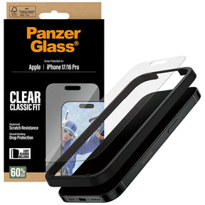 Folie de protectie PanzerGlass® Classic Fit w. EasyAligner compatibil cu iPhone 17 / iPhone 16 Pro, Transparent