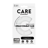 Husa de protectie PanzerGlass® CARE Flagship Urban Combat White MagSafe compatibil cu iPhone 16, Transparent
