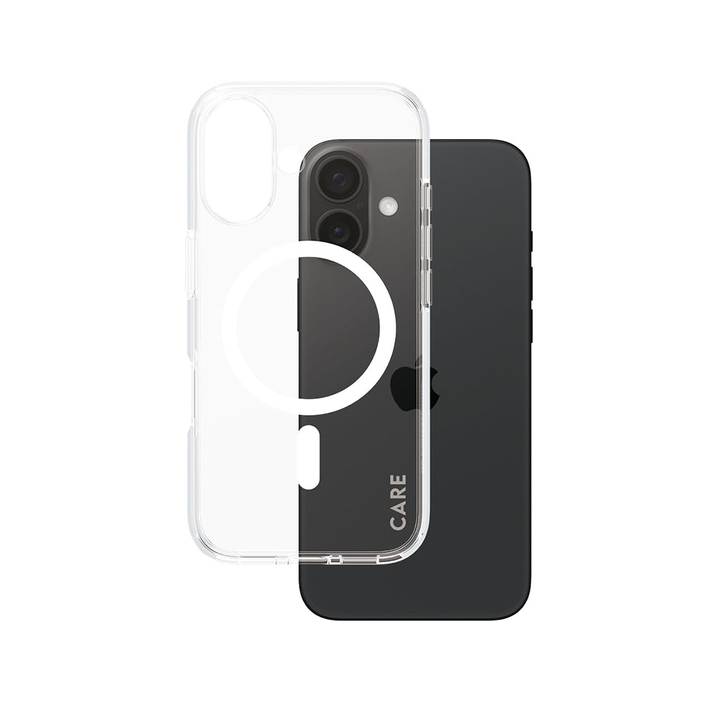 Husa de protectie PanzerGlass® CARE Flagship Urban Combat White MagSafe compatibil cu iPhone 16, Transparent
