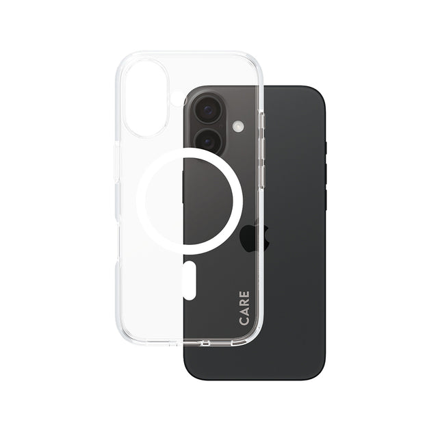 Husa de protectie PanzerGlass® CARE Flagship Urban Combat White MagSafe compatibil cu iPhone 16, Transparent