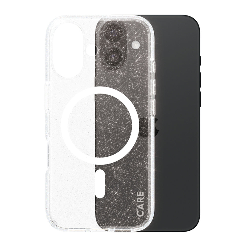Husa de protectie PanzerGlass® CARE Flagship Urban Combat Star Lit White MagSafe compatibil cu iPhone 16, Transparent