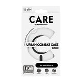 Husa de protectie PanzerGlass® CARE Flagship Urban Combat Black MagSafe compatibil cu iPhone 16, Transparent