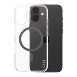 Husa de protectie PanzerGlass® CARE Flagship Urban Combat Black MagSafe compatibil cu iPhone 16, Transparent