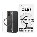 Husa de protectie PanzerGlass® CARE Flagship Urban Combat Black MagSafe compatibil cu iPhone 16, Transparent