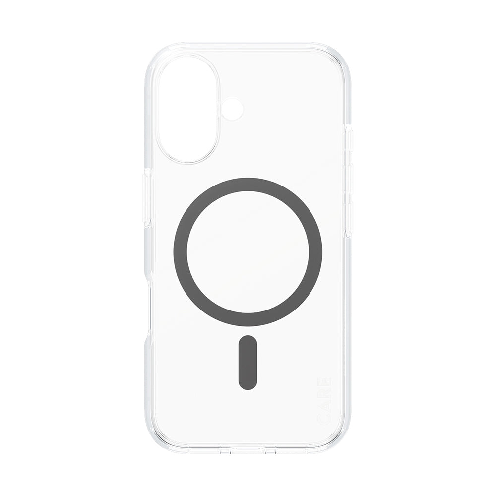 Husa de protectie PanzerGlass® CARE Flagship Urban Combat Black MagSafe compatibil cu iPhone 16, Transparent