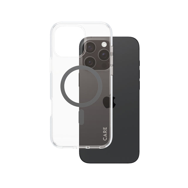 Husa de protectie PanzerGlass® CARE Flagship Urban Combat Black MagSafe compatibil cu iPhone 16 Pro Max, Transparent