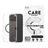Husa de protectie PanzerGlass® CARE Flagship Urban Combat Black MagSafe compatibil cu iPhone 16 Pro, Transparent