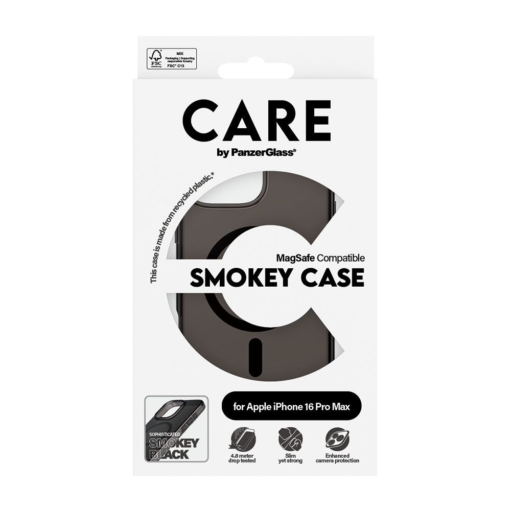 Husa de protectie PanzerGlass® CARE Flagship Urban Combat Black MagSafe compatibil cu iPhone 16 Pro, Smokey
