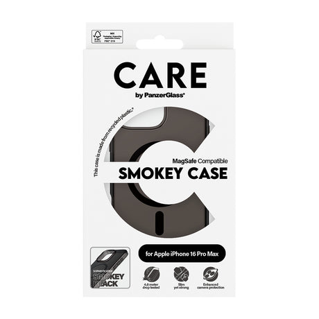 Husa de protectie PanzerGlass® CARE Flagship Urban Combat Black MagSafe compatibil cu iPhone 16 Pro, Smokey