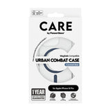 Husa de protectie PanzerGlass® CARE Flagship Urban Combat Blue MagSafe compatibil cu iPhone 16 Pro, Transparent