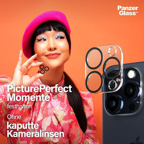 Folie de protectie PanzerGlass® PicturePerfect Camera Lens compatibil cu iPhone 16 Pro / iPhone 16 Pro Max, Transparent