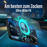 Folie de protectie PanzerGlass® Ultra-Wide Fit Gaming compatibil cu iPhone 16 Pro, Negru Mat